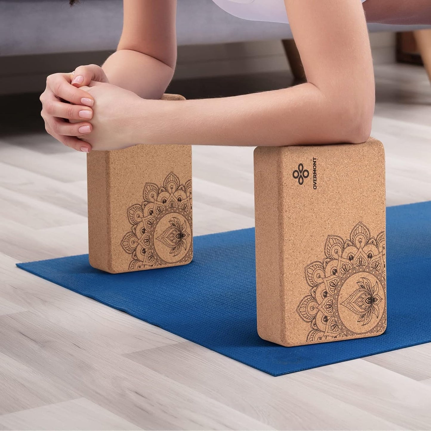 2 Cork Yoga Blocks +Yoga Strap