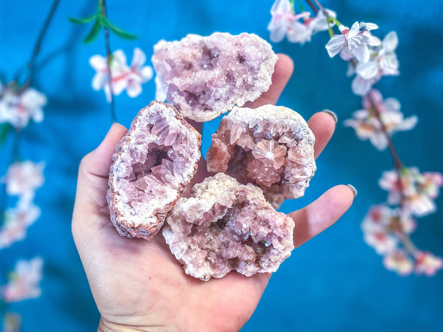 Pink Amethyst crystal Cluster: 50-74 grams