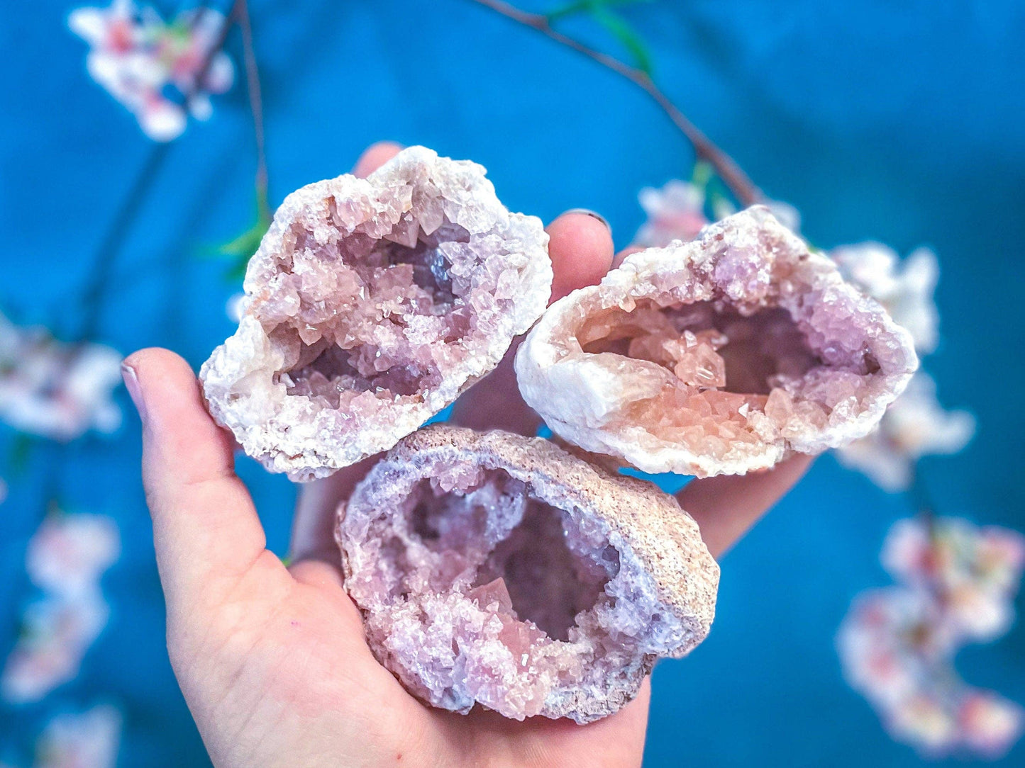 Pink Amethyst crystal Cluster: 50-74 grams