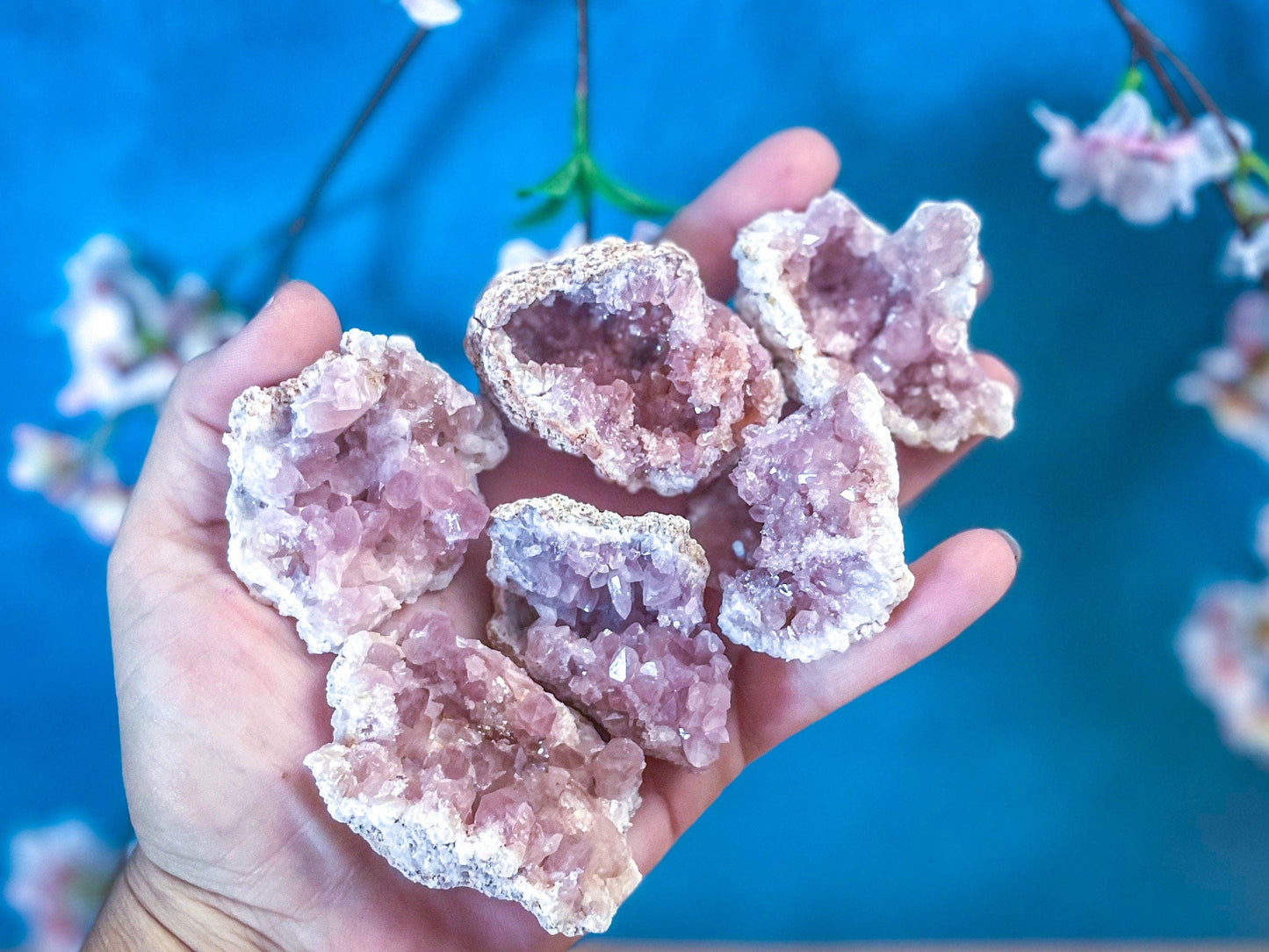Pink Amethyst crystal Cluster: 50-74 grams