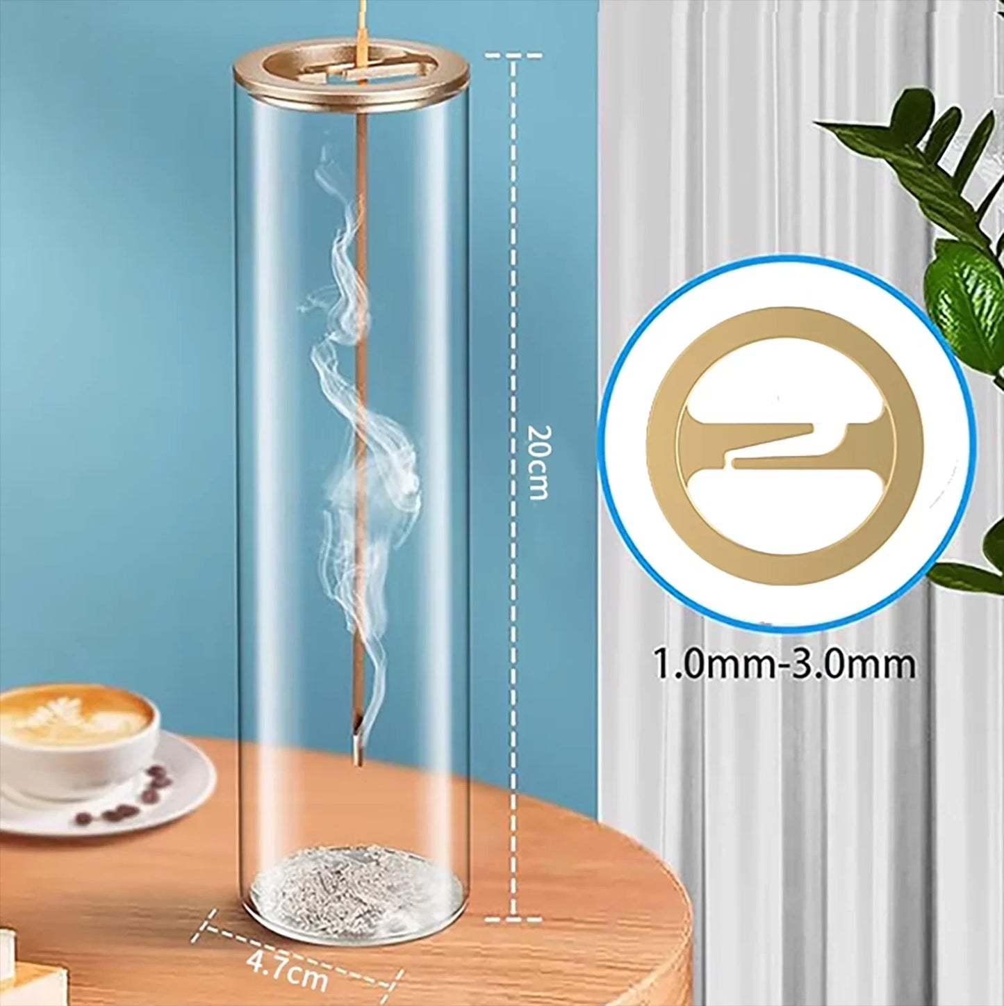 Modern Glass Anti-Ash Incense Burner with Removable Ash Catcher