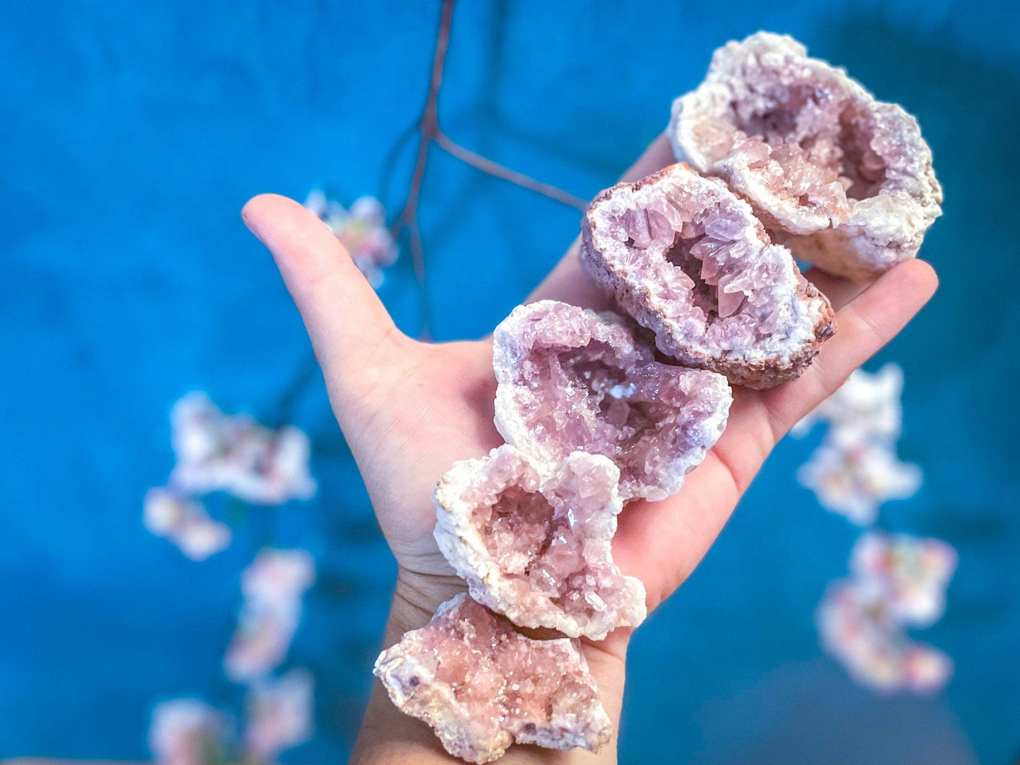 Pink Amethyst crystal Cluster: 50-74 grams