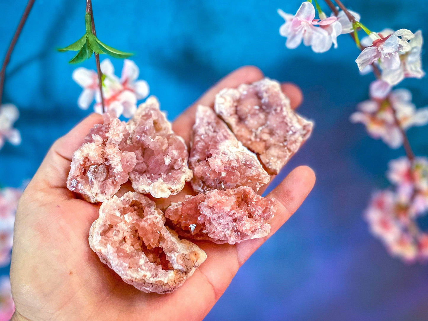 Pink Amethyst crystal Cluster: 50-74 grams