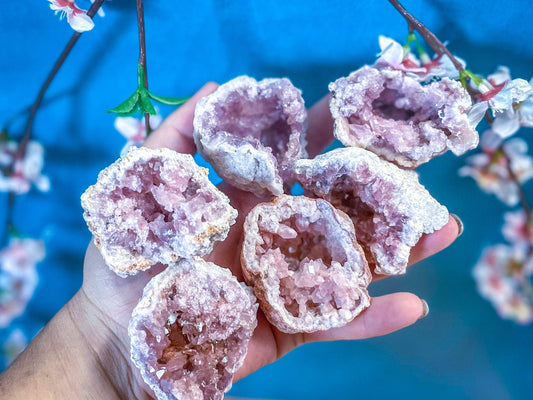 Pink Amethyst crystal Cluster: 50-74 grams