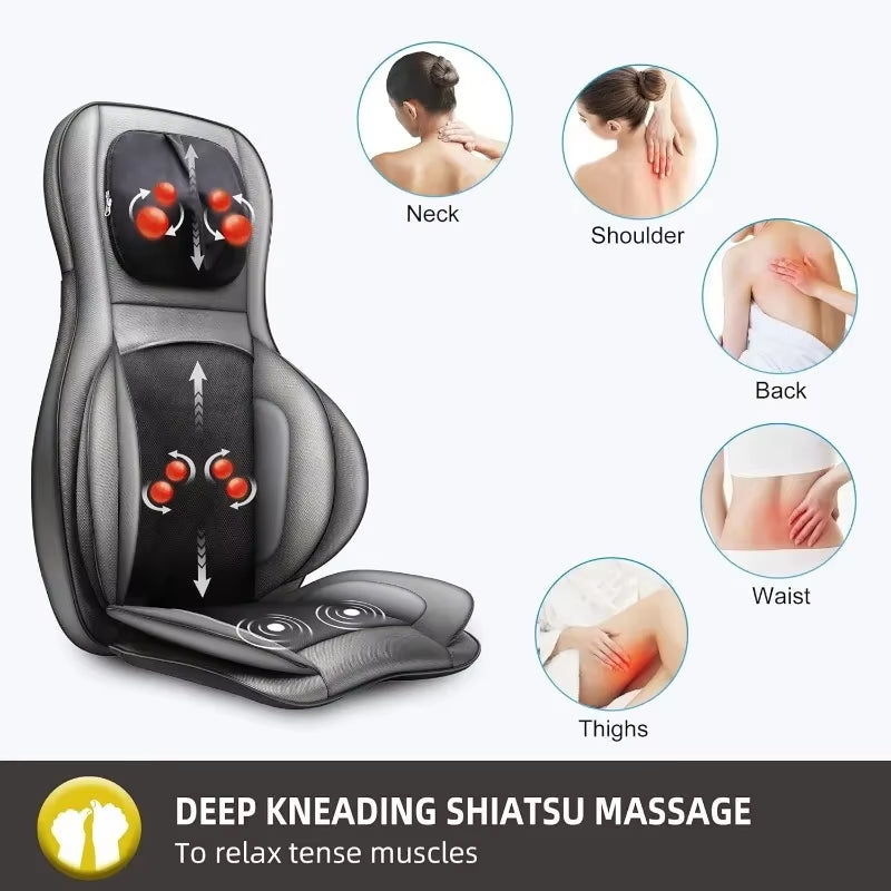 Massager Chair Pad with Heat and Compression