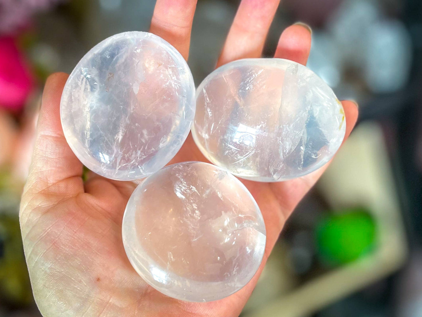 MOON QUARTZ Quartz palmstone, Girasol Quartz: 70-99g