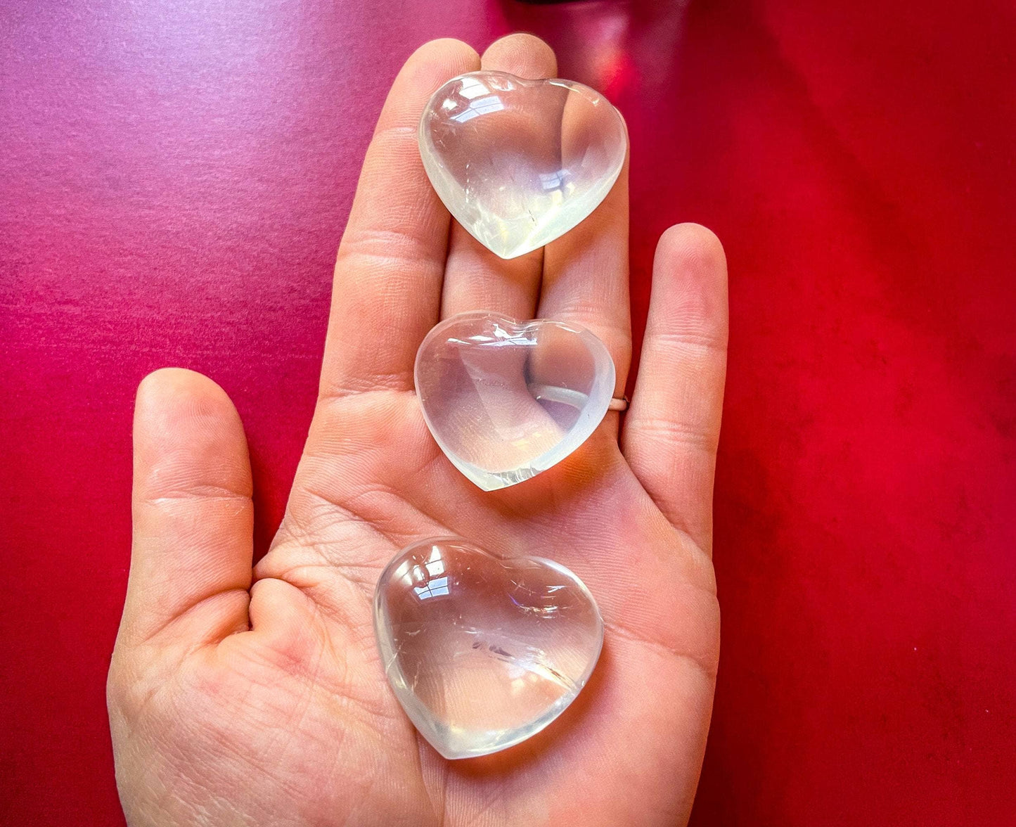 ETHICALLY SOURCED Girasol Quartz Heart for Valentines Day: 4-5cm