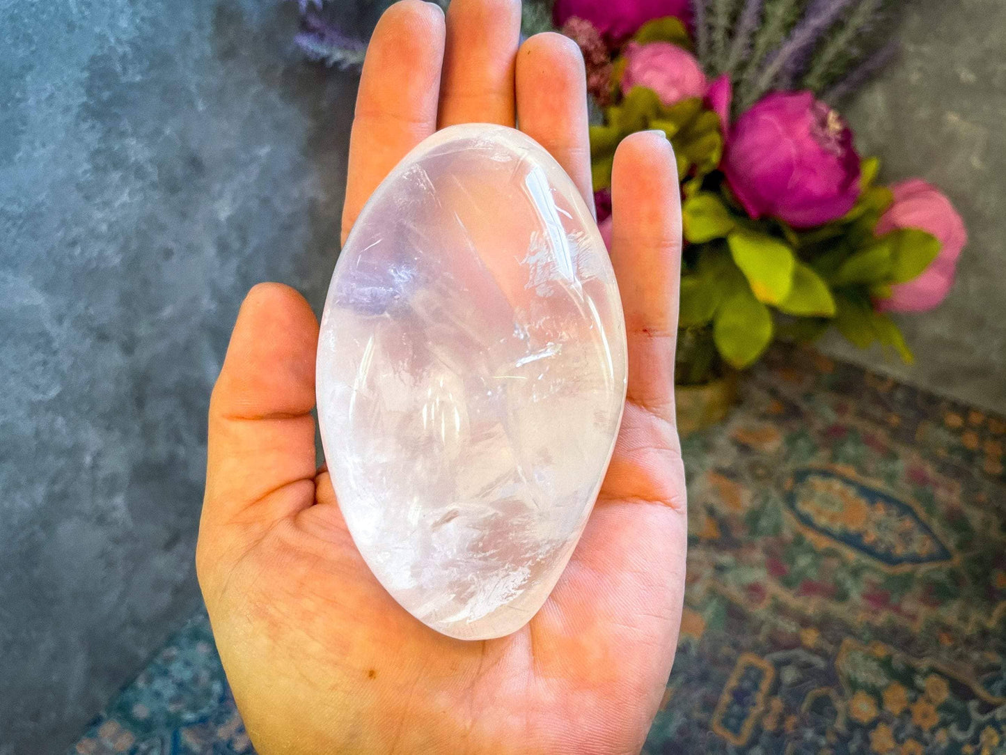 MOON QUARTZ Quartz palmstone, Girasol Quartz: 70-99g