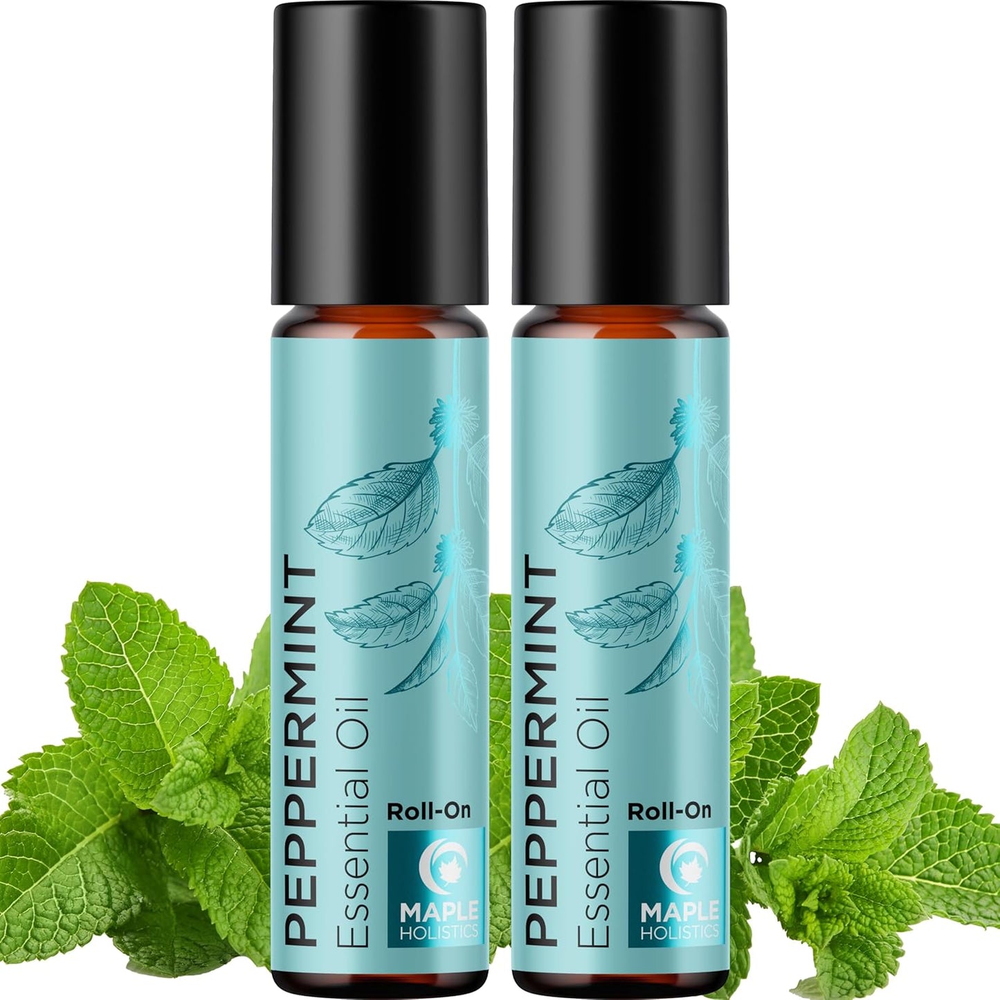 Peppermint Essential Oil Roll on - Pure Peppermint Oil Stick Travel Essentials with Aromatherapy Oil for Headaches - Pre-Diluted Natural Peppermint Oil Roll on for Energy Focus and Concentration