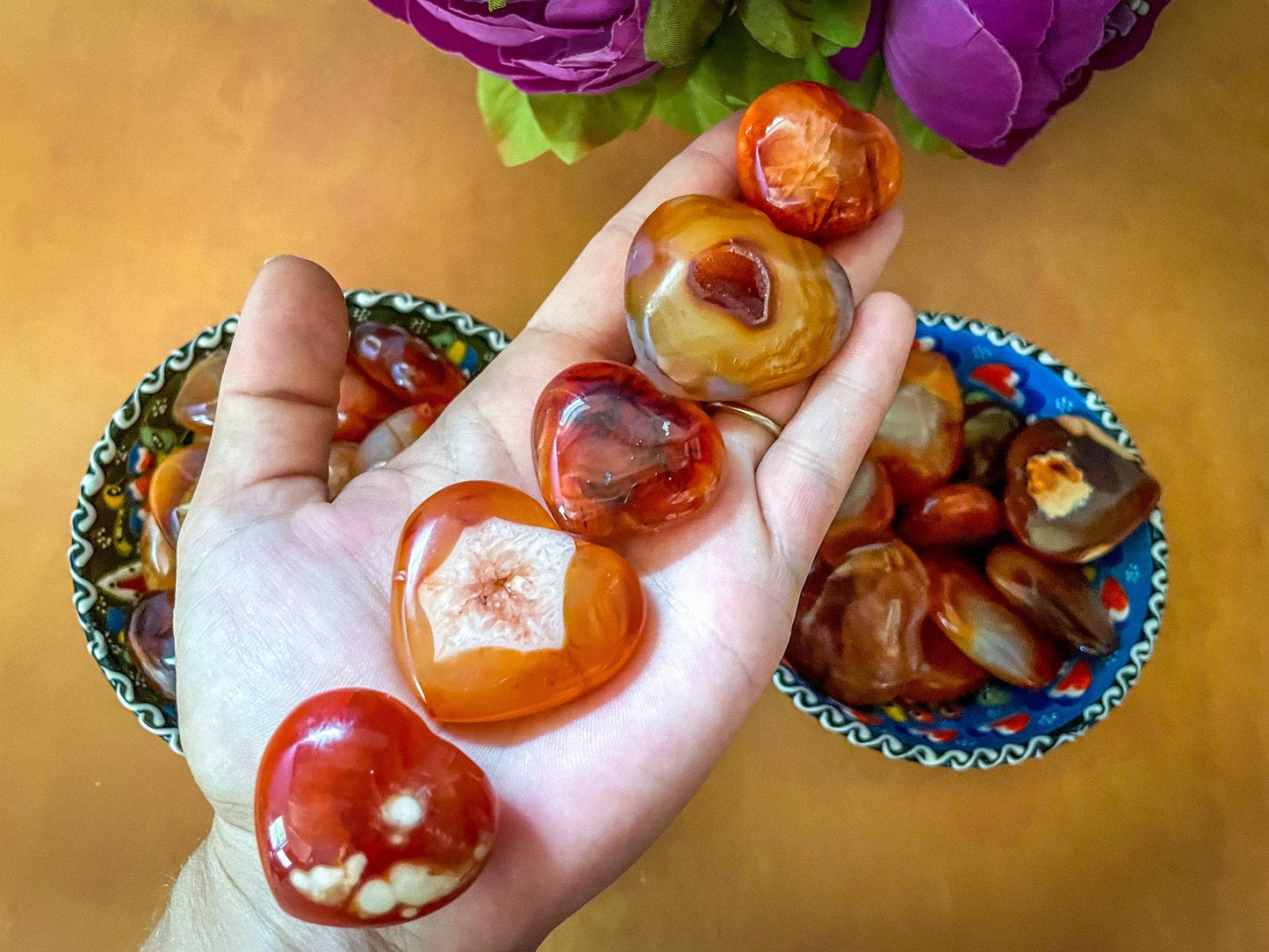 Carnelian Hearts, Ethically Sourced Mothers Day Gifts: 3-4CM