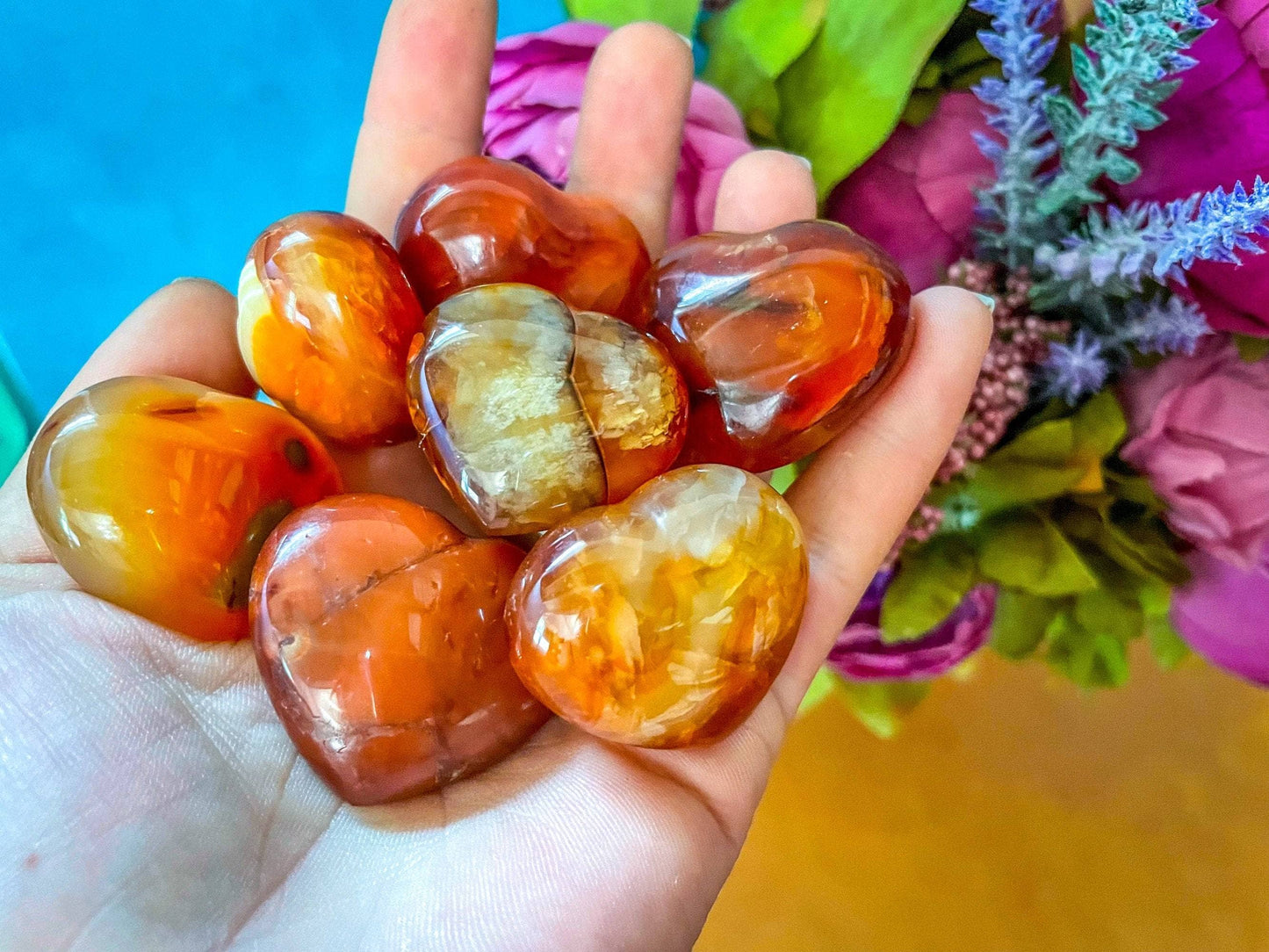 Carnelian Hearts, Ethically Sourced Mothers Day Gifts: 3-4CM