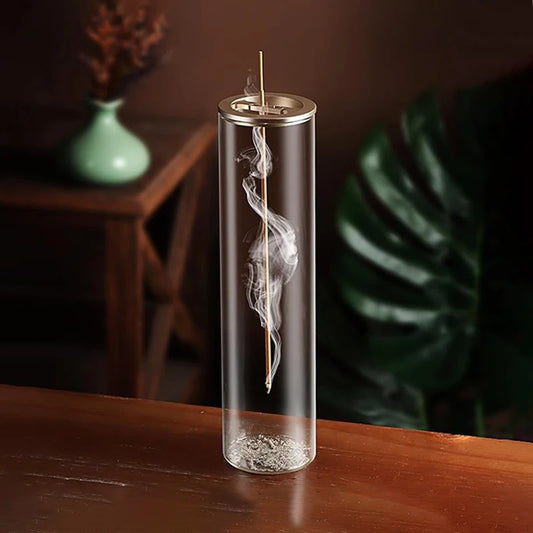 Modern Glass Anti-Ash Incense Burner with Removable Ash Catcher