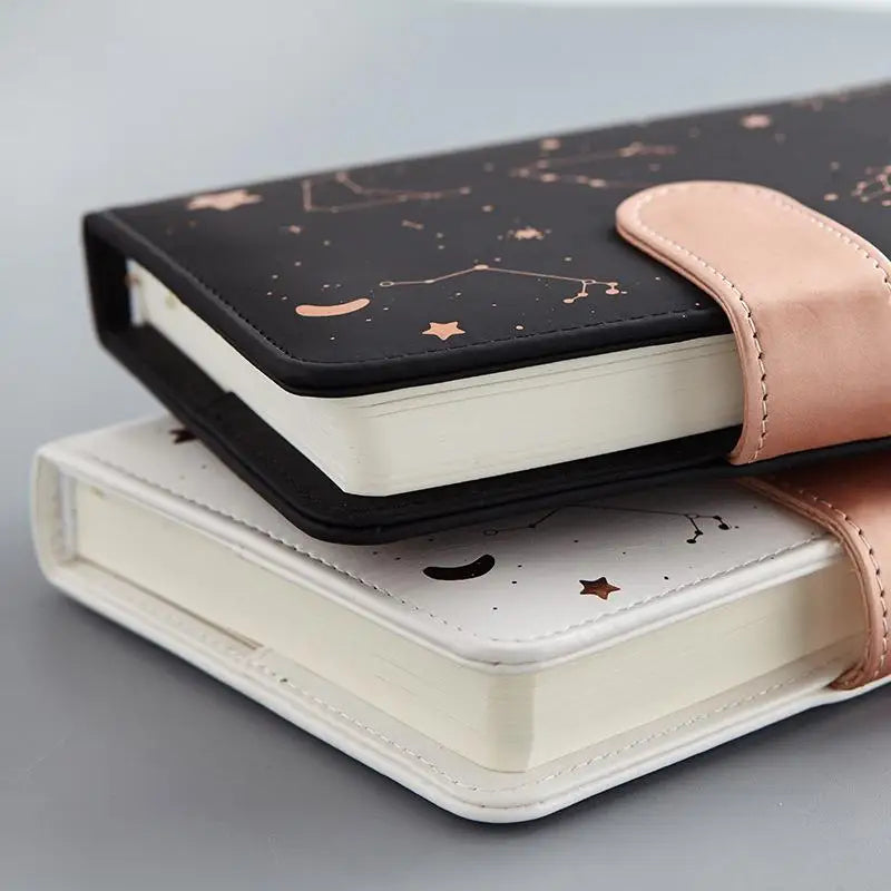 Starry Star Moon PU Leather Notebook Hardcover Paper Journal Diary Planner Notepad Stationary