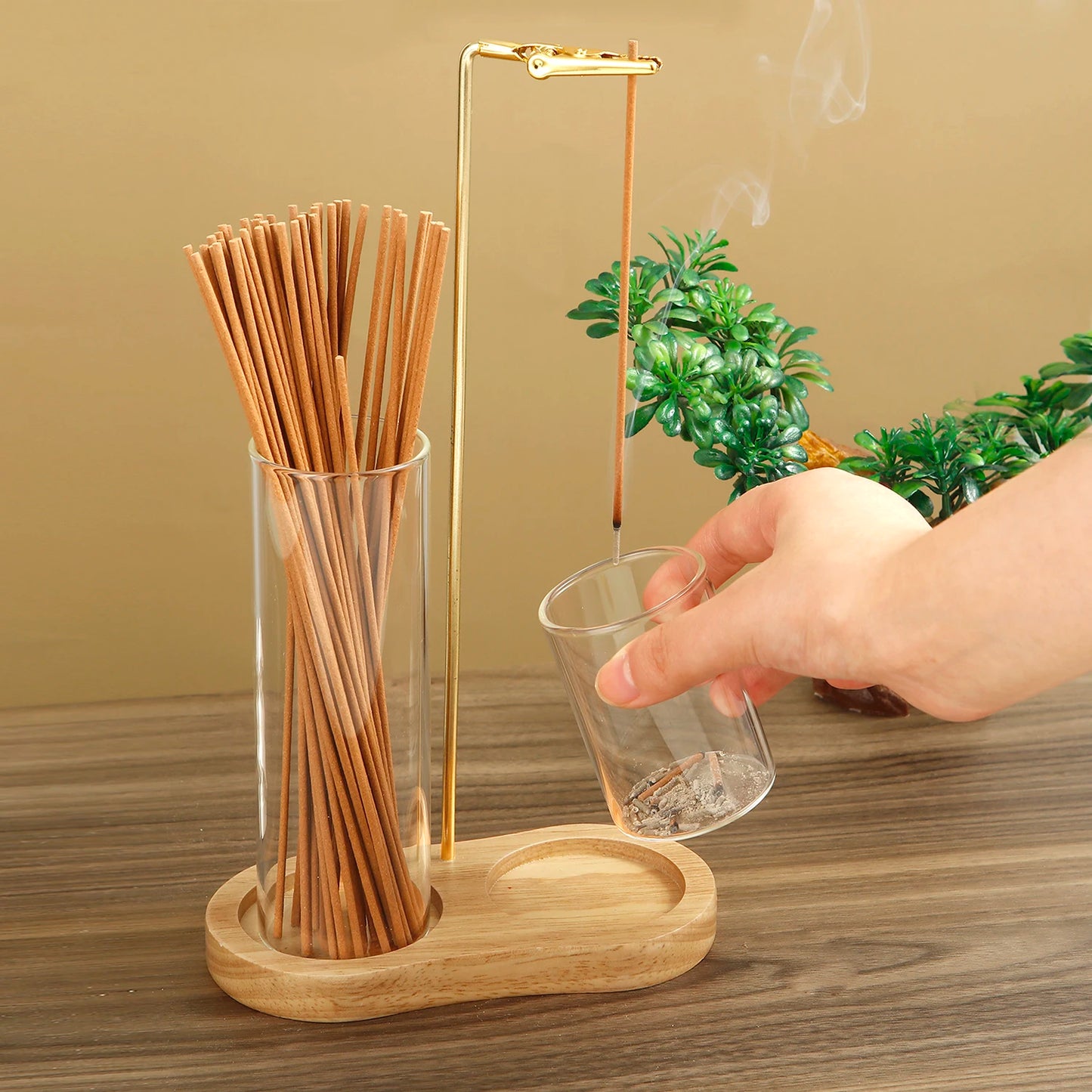 2-in-1 Incense Holder with Anti-Ash Flying Design