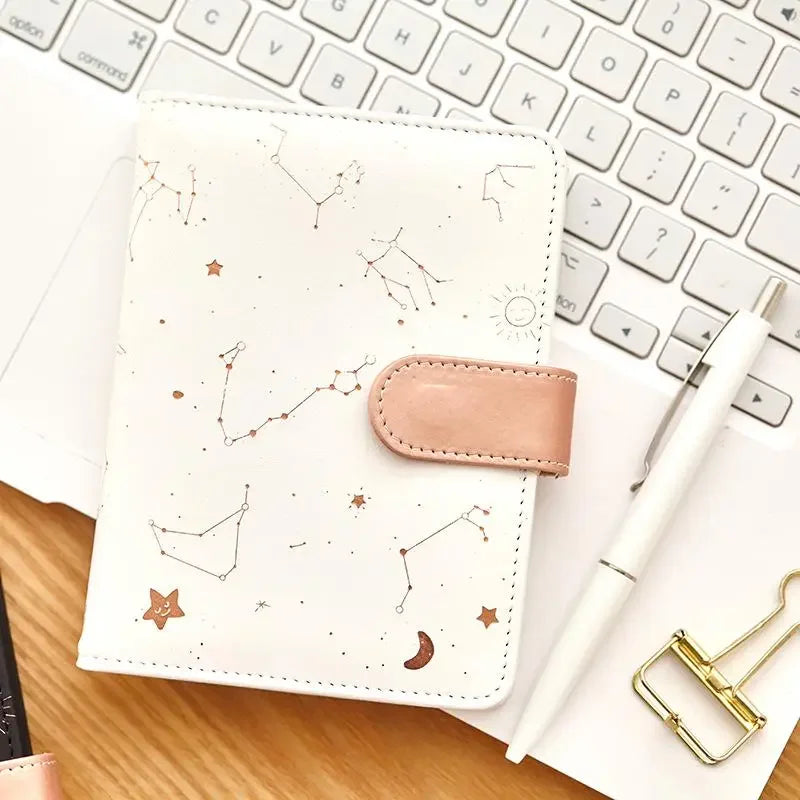 Starry Star Moon PU Leather Notebook Hardcover Paper Journal Diary Planner Notepad Stationary