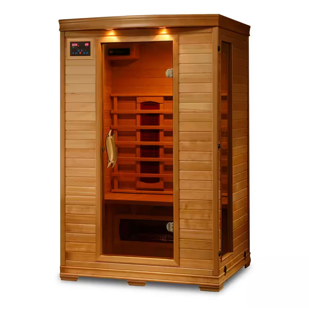 2-Person Hemlock Infrared Sauna with 5 Ceramic Heaters