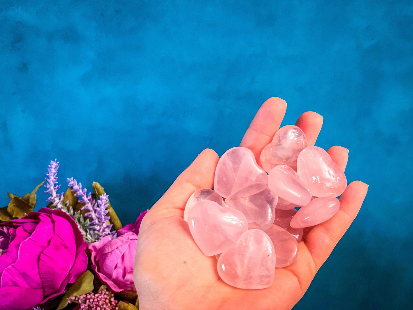 Rose Quartz Heart Crystal for Valentines Day: 2-3 cm