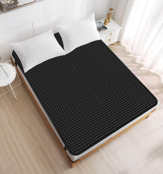 Grounding Mat for Bed,Grounding Pad for Sleep, Improve Sleep, Pain and Stress Relief, Anti-Slip PU Leather Grounding Healthy Therapy Mattress at Home, Office, Work with Grounding Cord(54X78 Inch)