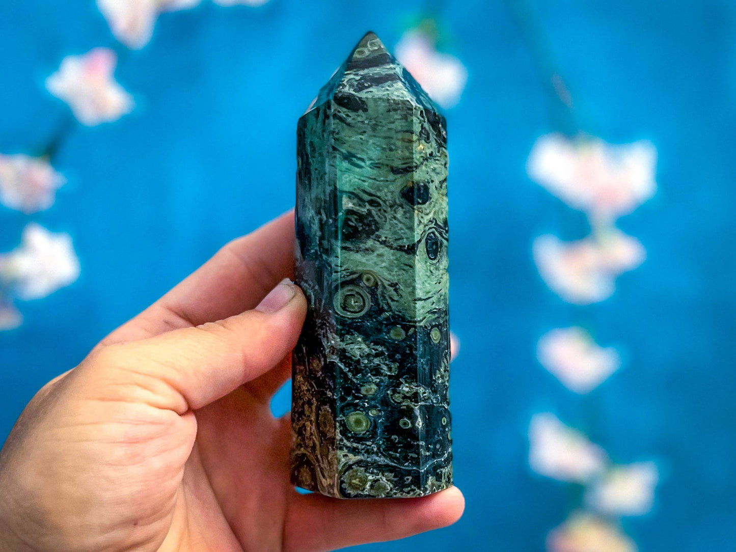 Kambaba Jasper Standing Crystal Tower: 400-449 GRAMS