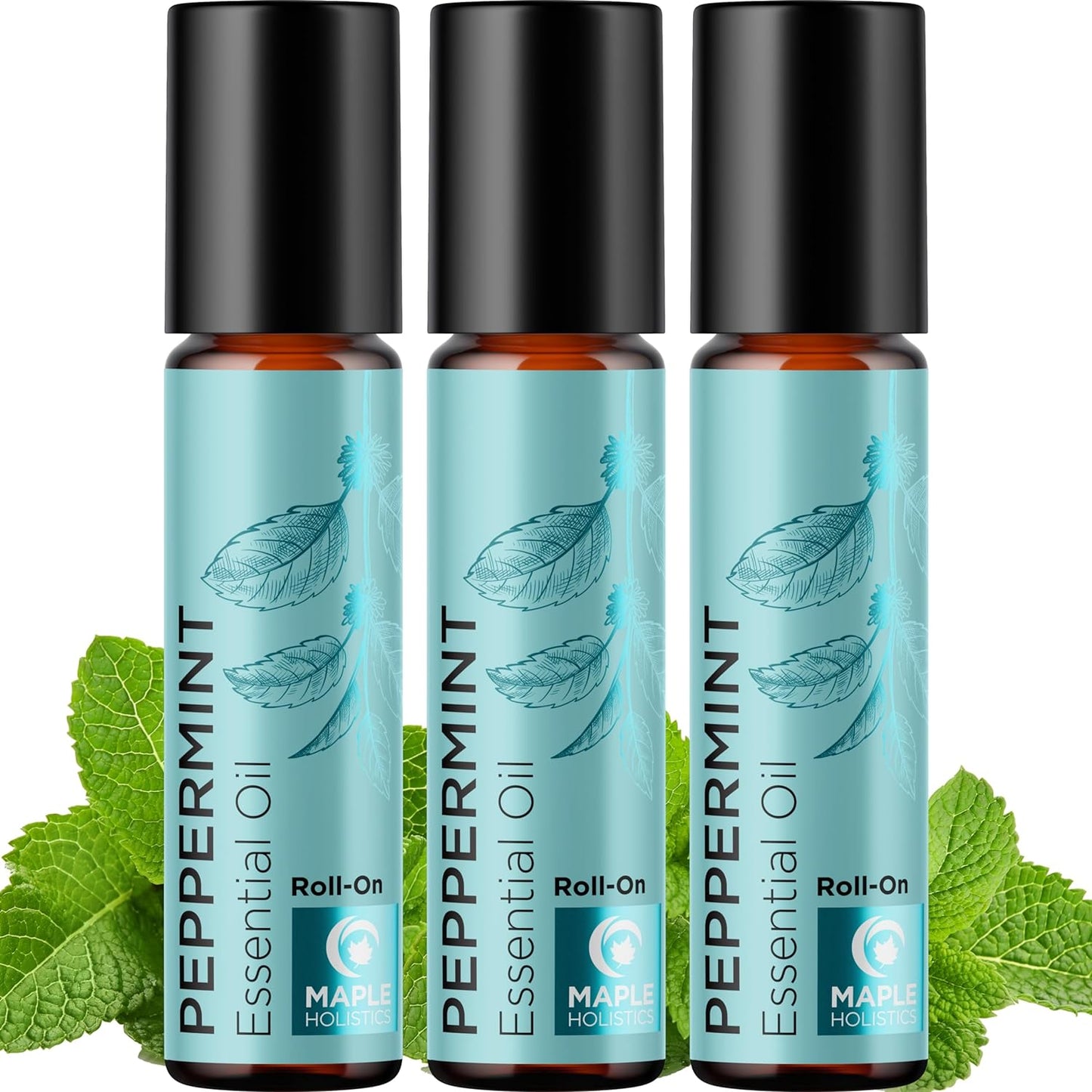 Peppermint Essential Oil Roll on - Pure Peppermint Oil Stick Travel Essentials with Aromatherapy Oil for Headaches - Pre-Diluted Natural Peppermint Oil Roll on for Energy Focus and Concentration